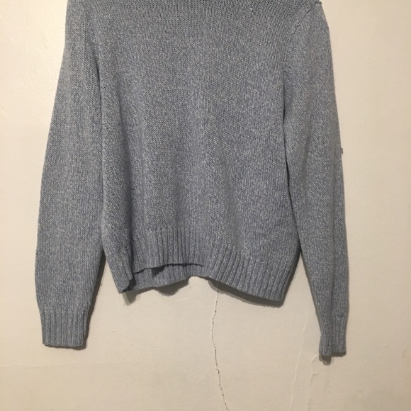 H&M Divided Knit Sweater Scoop Neck Light Blue & White Size Médium - Picture 9 of 13